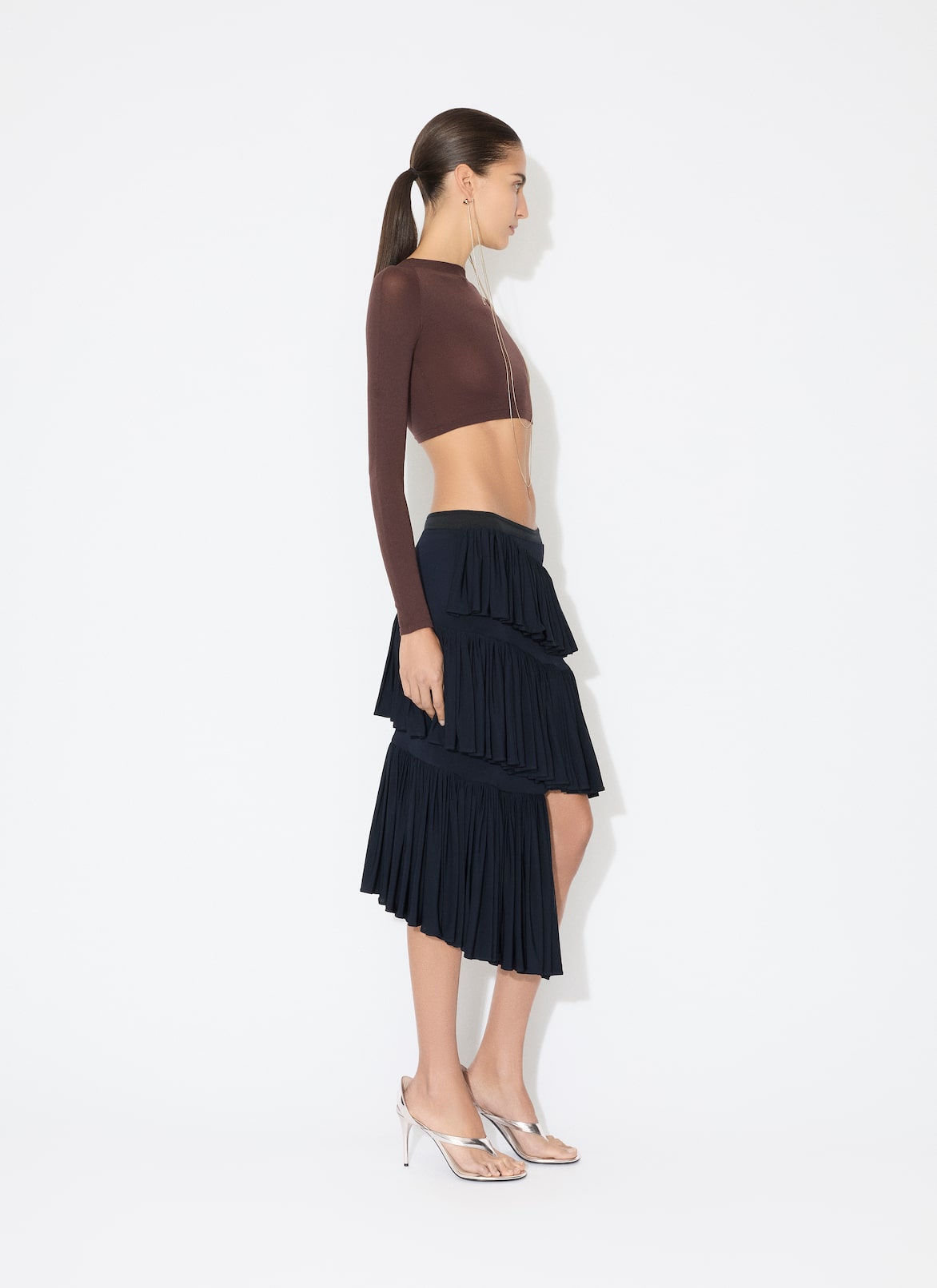JERSEY SPIRAL SKIRT ALAÏA DARK NAVY JERSEY SPIRAL SKIRT